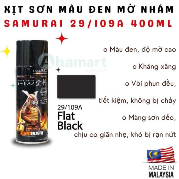 Samurai Matte Black Spray Paint 29/109A 400ml