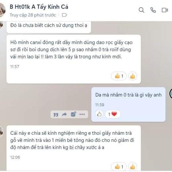 Chất tẩy cặn canxi, ố mốc, vẩy nước trên kính HT01 500ml