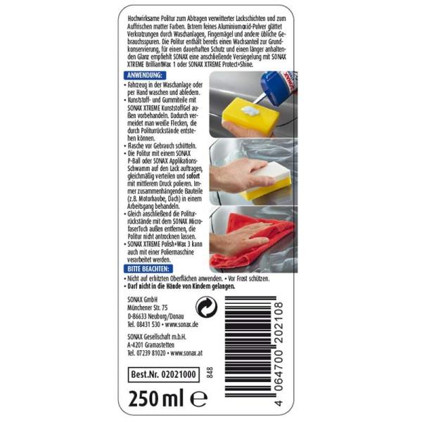 Sonax Xtreme Polish And Wax 3 202100 - Polishing, Scratch Removal, Restoration, and Paint Protection