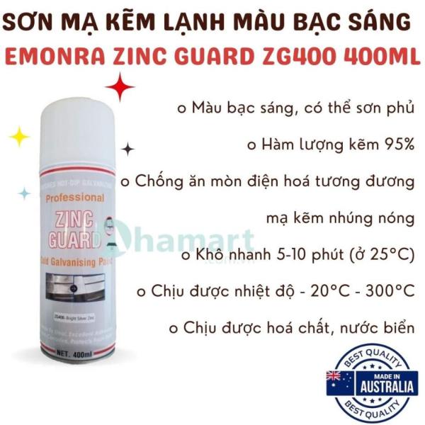 Sơn mạ kẽm lạnh Emonra Zinc Guard ZG400 màu bạc sáng
