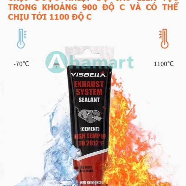 Keo vá pô, trám vết nứt, lủng pô xe, nắp lò, máy móc chịu nhiệt 1100 độ C Visbella 75g